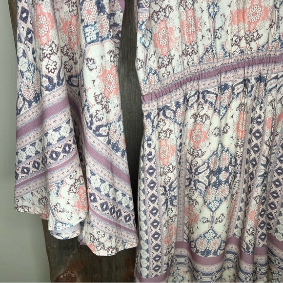 L*Space Lovestruck Rimini Romper Bell Sleeve in Cream Multi Size Large - Picture 4 of 13